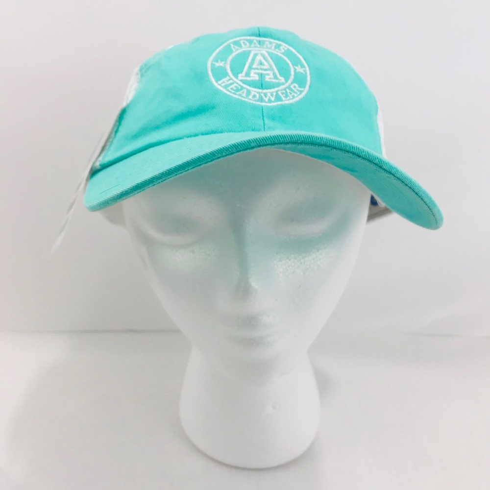 Adams Headwear Aqua White Mesh Back Sport Hat NWT